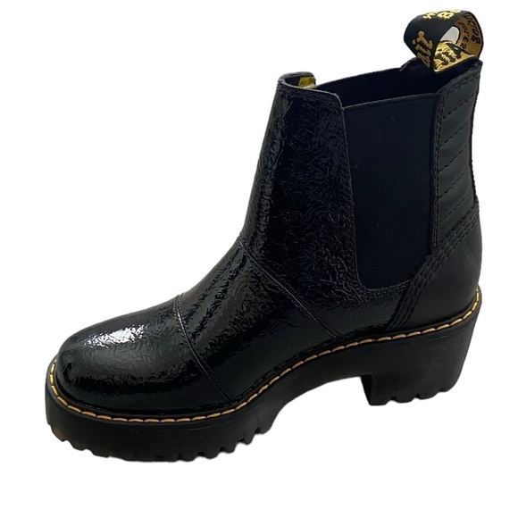 NEW Dr. Martens Rozalie Distressed Patent Heeled Chelsea Boots in Black size 7 - Picture 7 of 11